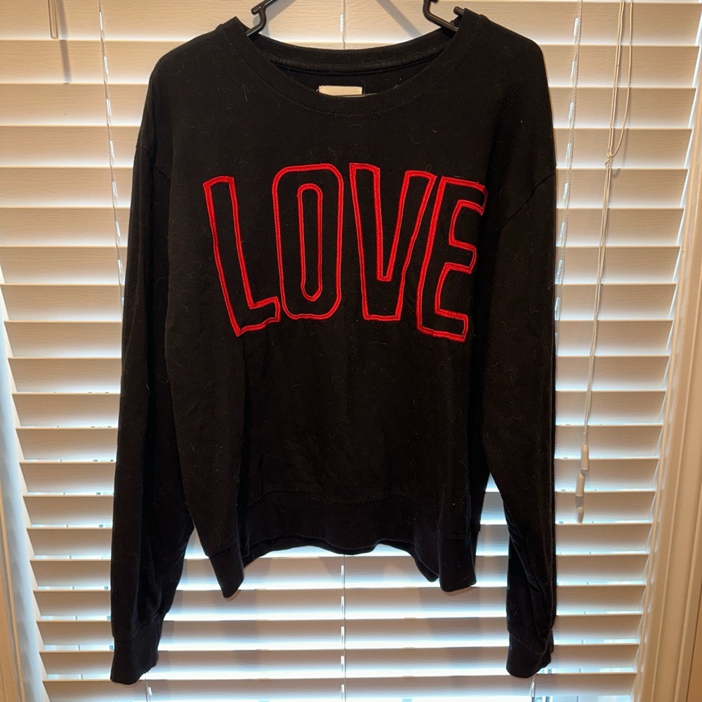 Black and Red Love Crewneck